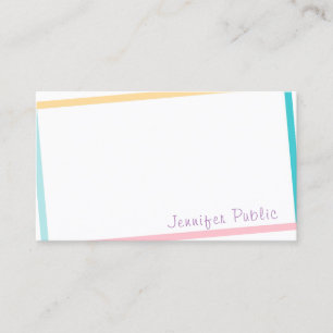 Hand Script Text Creative Colorful Modern Design Business Card