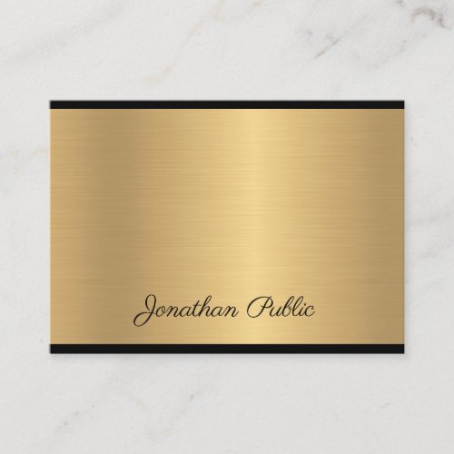 Hand Script Text Modern Glamorous Gold Chic Luxury Business Card