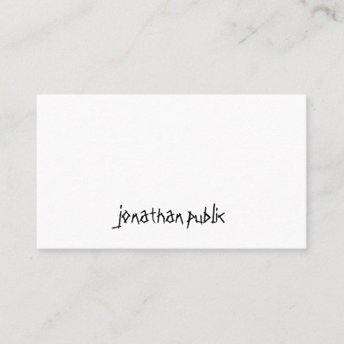 Hand Script Text Professional Simple Modern Cool Business Card