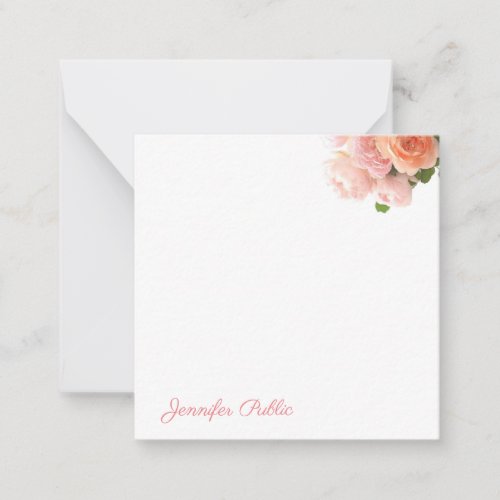 Hand Script Text Template Watercolor Flowers Chic