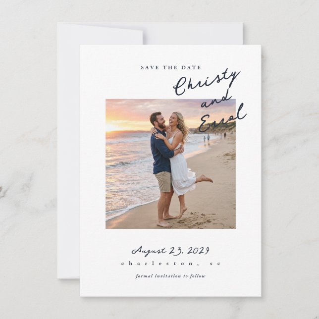 Hand Scripted Black Save The Date (Front)