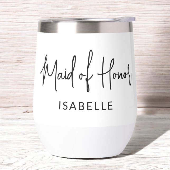  Hand Scripted Bridesmaid Maid of Honor Bridal  Thermal Wine Tumbler (Creator Uploaded)