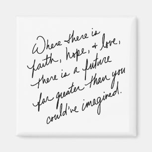Hand-Scripted Faith Hope and Love Spiritual Magnet