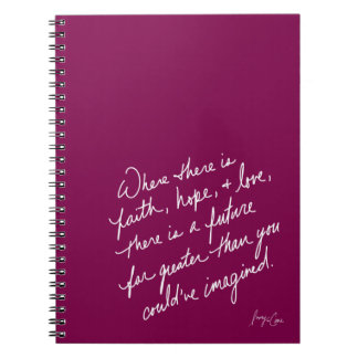 Hand-Scripted Faith Hope & Love Spiritual Notebook