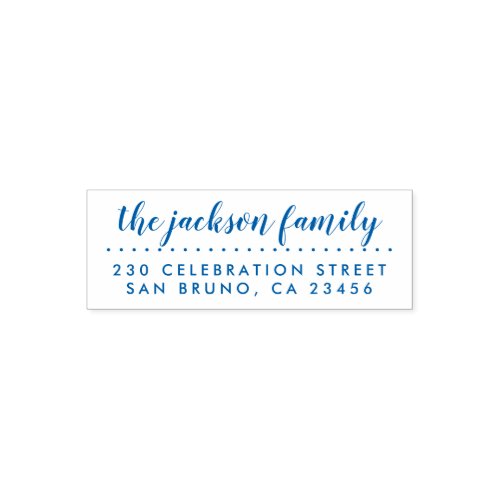 Hand Scripted Family Name  Return Address Self_inking Stamp