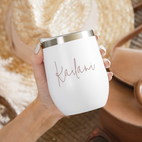 Hand Scripted Name Bachelorette Bridal Party Thermal Wine Tumbler