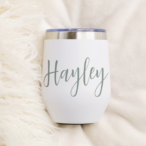 Hand Scripted Name Bachelorette Bridal Party Thermal Wine Tumbler