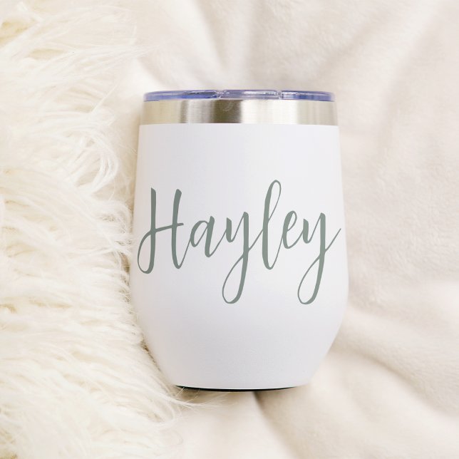 Hand Scripted Name Bachelorette Bridal Party Thermal Wine Tumbler (Creator Uploaded)