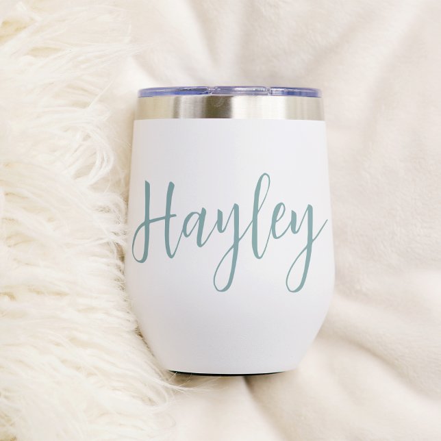 Hand Scripted Name Bachelorette Bridal Party Thermal Wine Tumbler (Creator Uploaded)