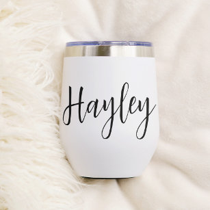 Hand Scripted Name Bachelorette Bridal Party Thermal Wine Tumbler