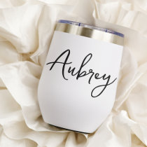 Hand Scripted Name Bachelorette Bridal Party Thermal Wine Tumbler