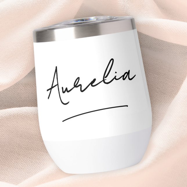 Hand Scripted Name Bachelorette Bridal Party Thermal Wine Tumbler (Creator Uploaded)