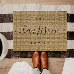 Hand Scripted Personalized Family Doormat