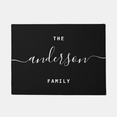 Hand Scripted  Personalized Family Name Doormat