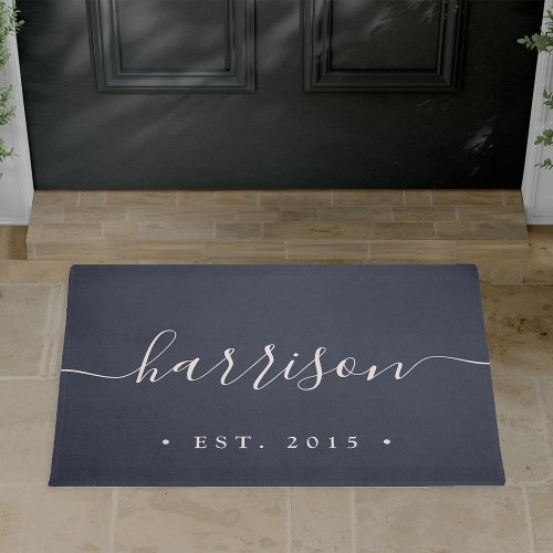 Hand Scripted  Personalized Family Name Doormat