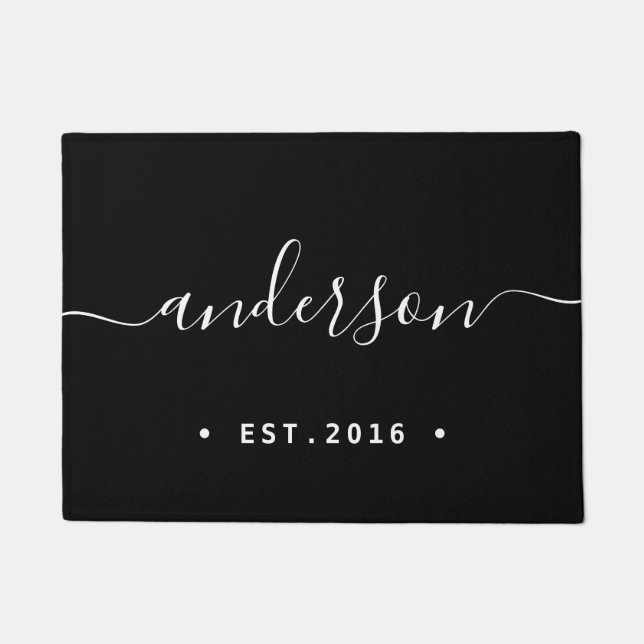 Hand Scripted | Personalized Family Name Doormat (Front)