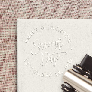 Hand Scripted Save the Date Embosser