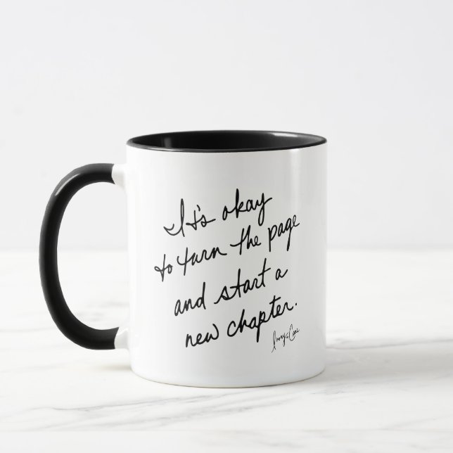 Hand-Scripted Start New Chapter Inspirational Mug (Left)
