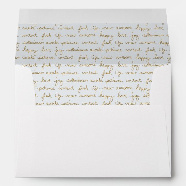 Hand Scripted Words of Inspiration Inside Lined Envelope (Back (Bottom))