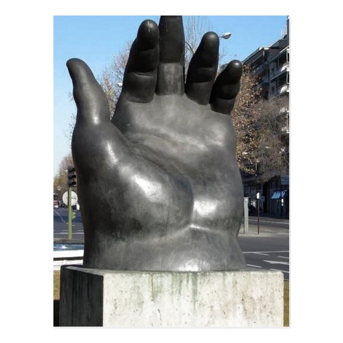 Hand . Sculpture by Fernando Botero (b. 1932) in t Post Card