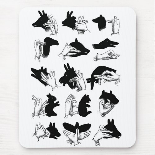 Hand Shadow Puppets Mouse Pad