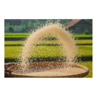 Hand Sifting Fresh Rice Grains Rustic Farm Wood Wall Art