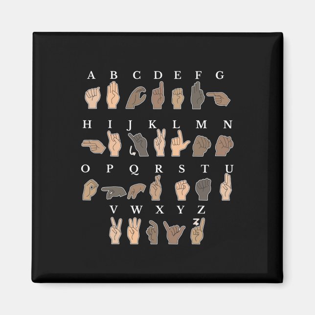 Hand Sign Language ASL Hand gesture deaf awareness Magnet (Front)
