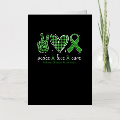 Hand Sign Peace Love Cure Kidney Disease Foil Greeting Card