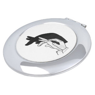 Hand Silhouette Anteater Compact Mirror
