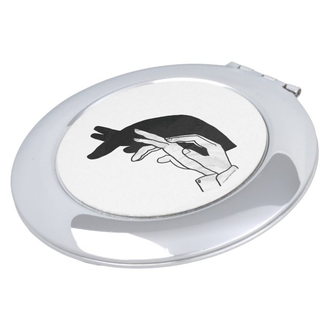 Hand Silhouette Anteater Compact Mirror (Turned)