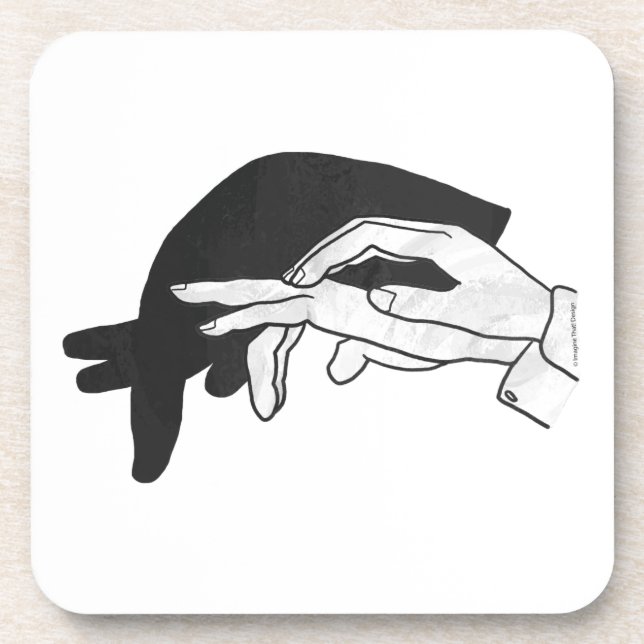 Hand Silhouette Anteater Drink Coaster (Front)