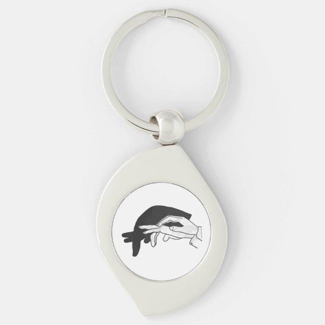 Hand Silhouette Anteater Keychain (Front)