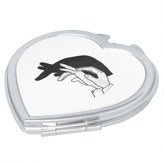 Hand Silhouette Anteater Mirror For Makeup (Turned)