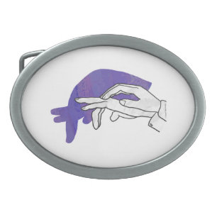 Hand Silhouette Anteater Purple Belt Buckle