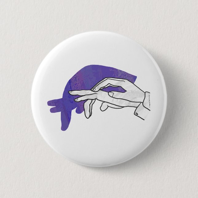 Hand Silhouette Anteater Purple Button (Front)