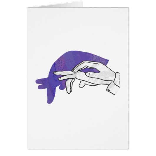 Hand Silhouette Anteater Purple Cards (Front)