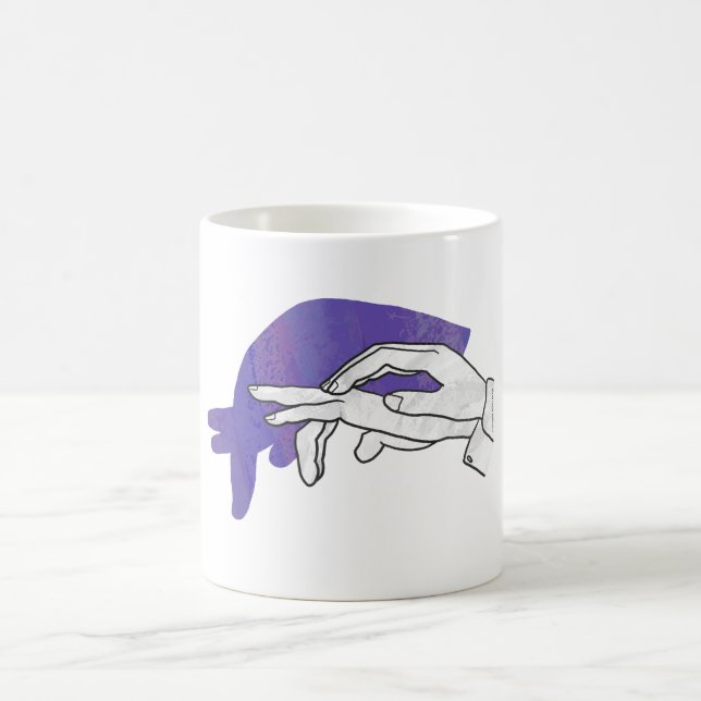 Hand Silhouette Anteater Purple Coffee Mug (Center)