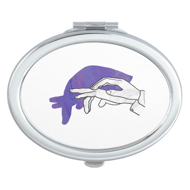 Hand Silhouette Anteater Purple Compact Mirror (Front)
