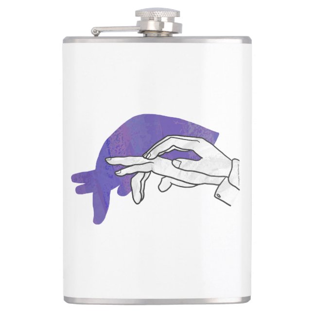 Hand Silhouette Anteater Purple Flask (Front)