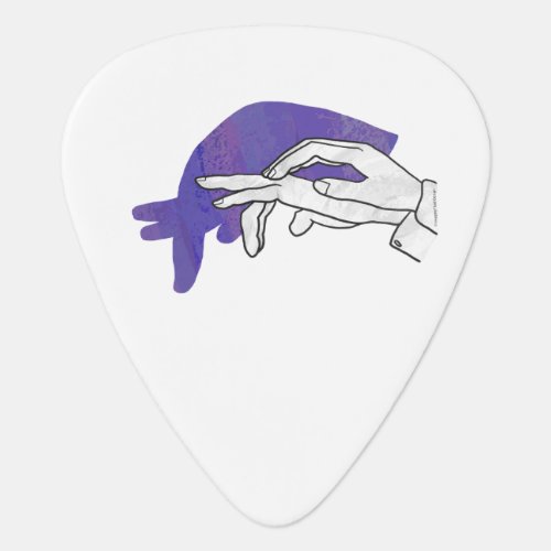 Hand Silhouette Anteater Purple Guitar Pick