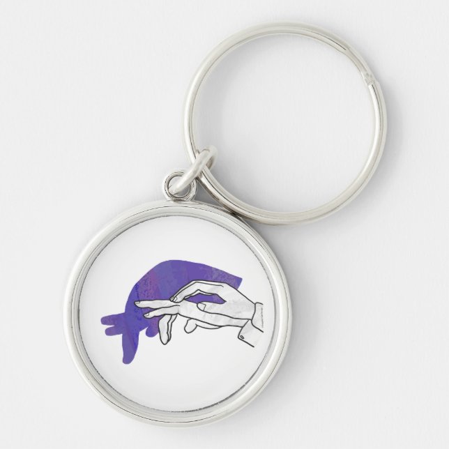 Hand Silhouette Anteater Purple Keychain (Front)