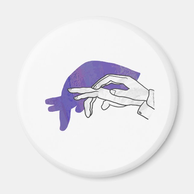 Hand Silhouette Anteater Purple Magnet (Front)