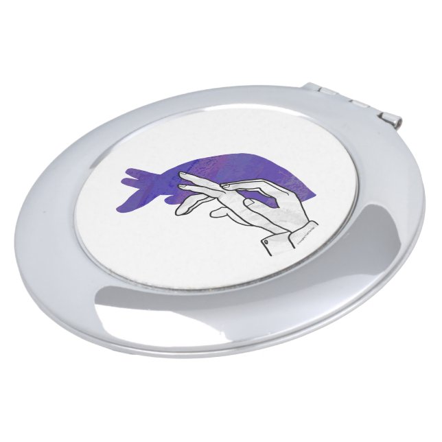 Hand Silhouette Anteater Purple Makeup Mirror (Turned)