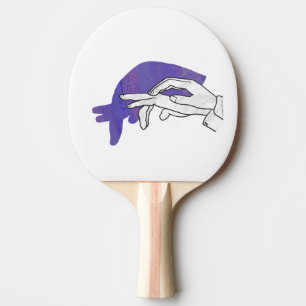 Hand Silhouette Anteater Purple Ping-Pong Paddle
