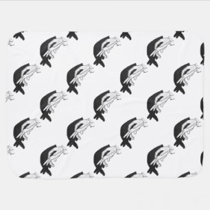 Hand Silhouette Anteater Stroller Blanket