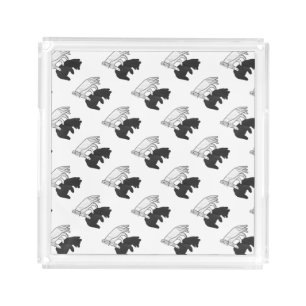 Hand Silhouette Bear Cub Acrylic Tray