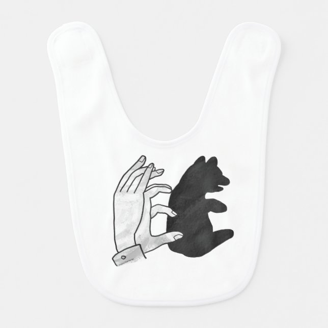 Hand Silhouette Bear Cub Bib (Front)