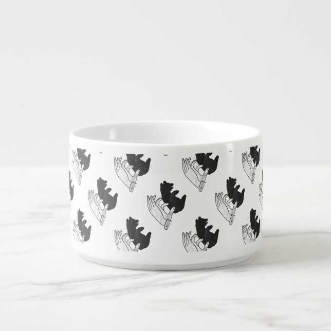 Hand Silhouette Bear Cub Bowl (Center)
