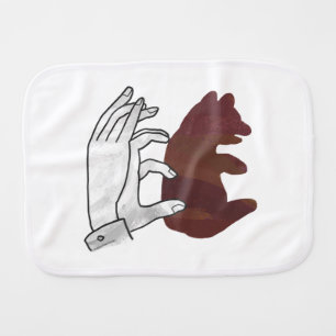 Hand Silhouette Bear Cub Brown Baby Burp Cloth
