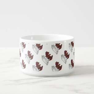 Hand Silhouette Bear Cub Brown Bowl